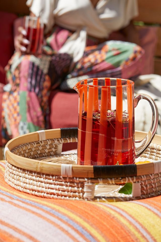 Nadia Striped Glass Pitcher #1