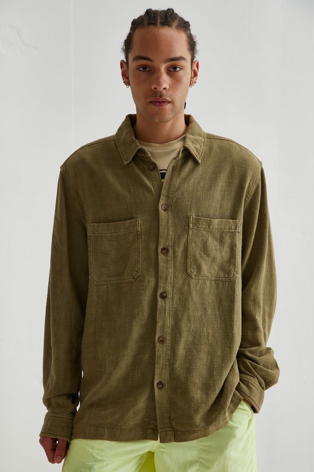 Without Walls Textured Linen Long Sleeve Overshirt | Urban Outfitters