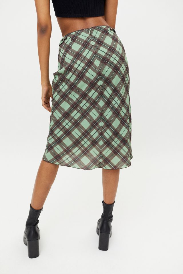 X-girl Diamond Plaid Midi Skirt #1