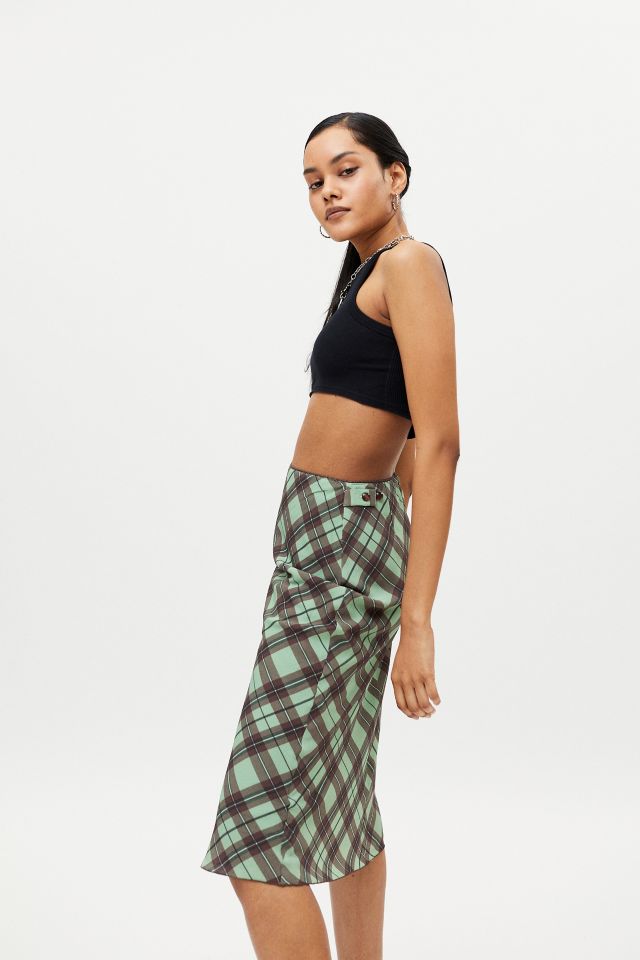 X-girl Diamond Plaid Midi Skirt