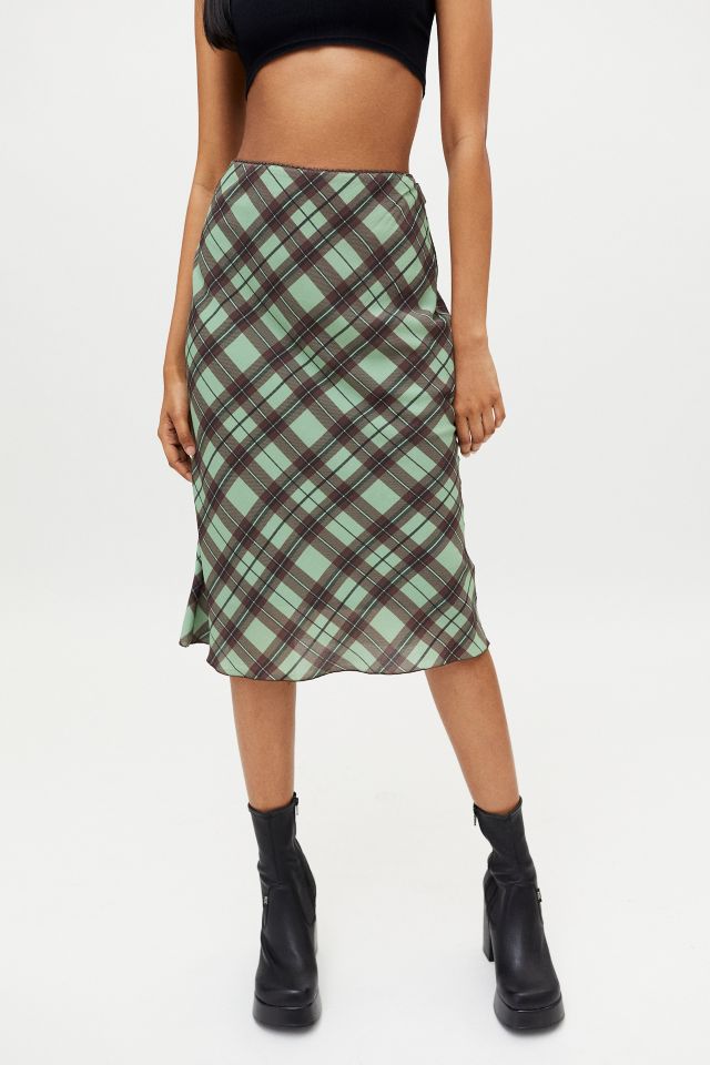 X-girl Diamond Plaid Midi Skirt #3