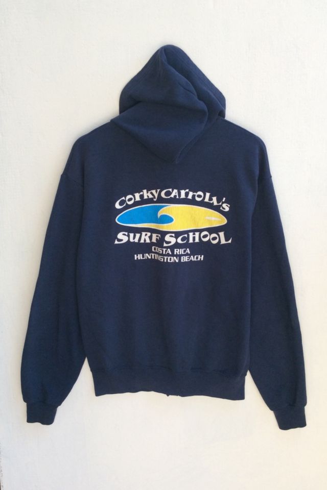 Vintage Surf School Zip Hoodie Sweatshirt Urban Outfitters