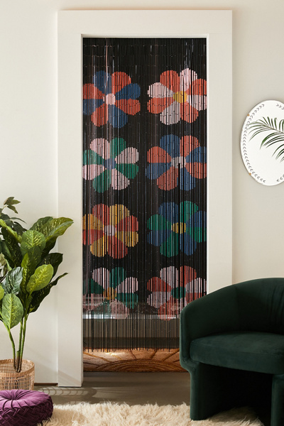 Maryel Flower Bamboo Beaded Curtain | Urban Outfitters