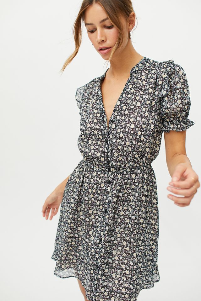 Dress Forum Floral Button-Front Mini Dress | Urban Outfitters Canada