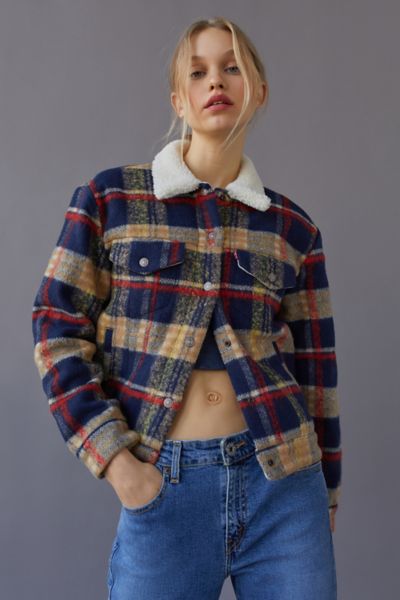 Levis plaid 2024 trucker jacket