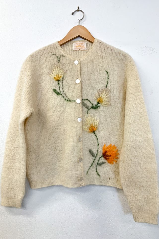 Vintage Fuzzy Floral Cardigan | Urban Outfitters