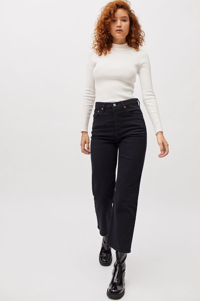 Levi's Ribcage Straight Ankle Jean - Black Sprout | Urban Outfitters