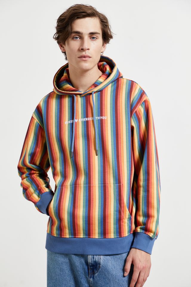GUESS ORIGINALS X FriendsWithYou Striped Hoodie Sweatshirt | Urban ...