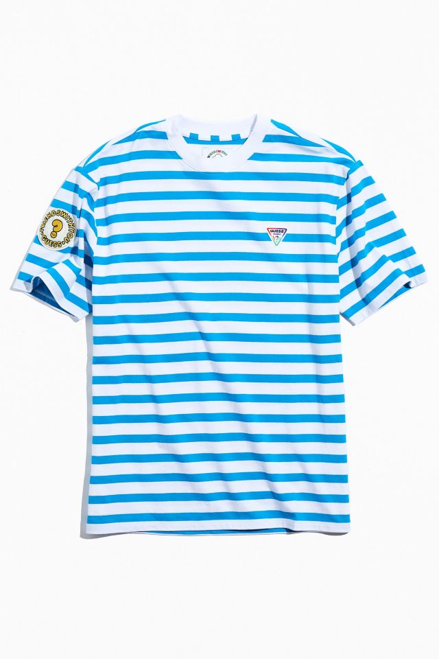 Black and blue 2024 striped guess shirt