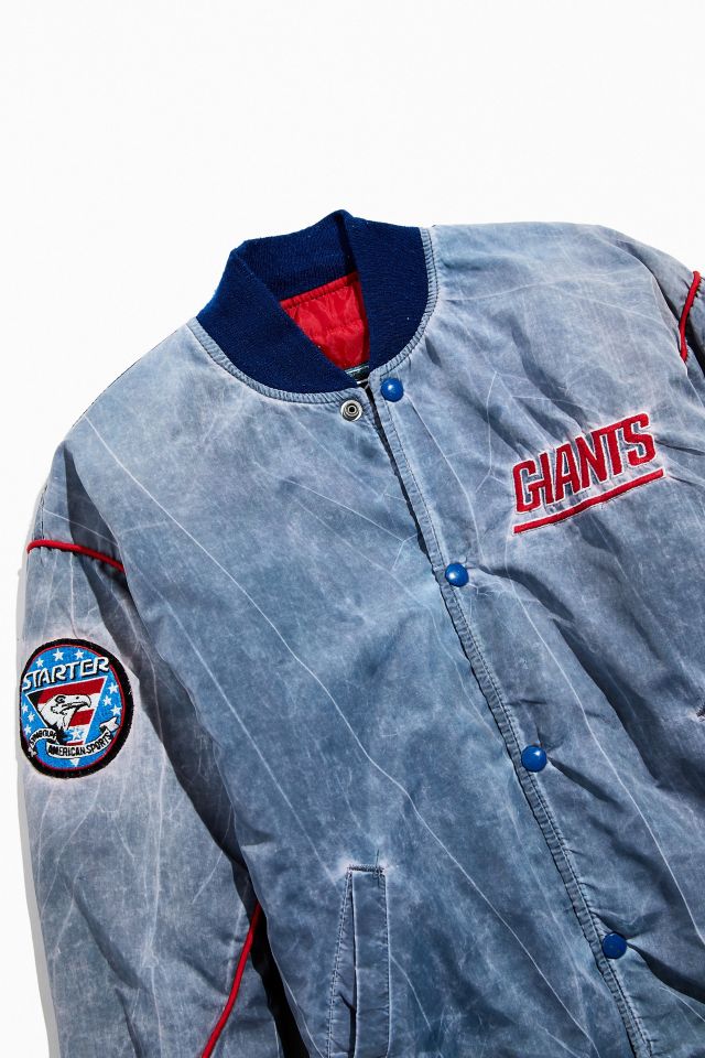 Tried And True Co. Vintage New York Giants Acid Wash Varsity Jacket #2