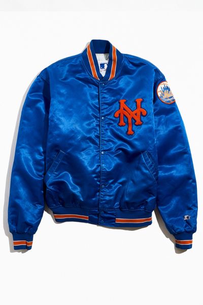 NEW YORK METS RETRO CLASSIC RIB WOOL VARSITY JACKET (EGGSHELL/ ROYAL BLUE)