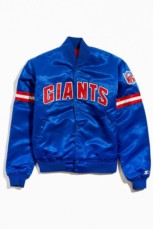 Throwback NY Giants Varsity White/Blue Varsity Satin Jacket