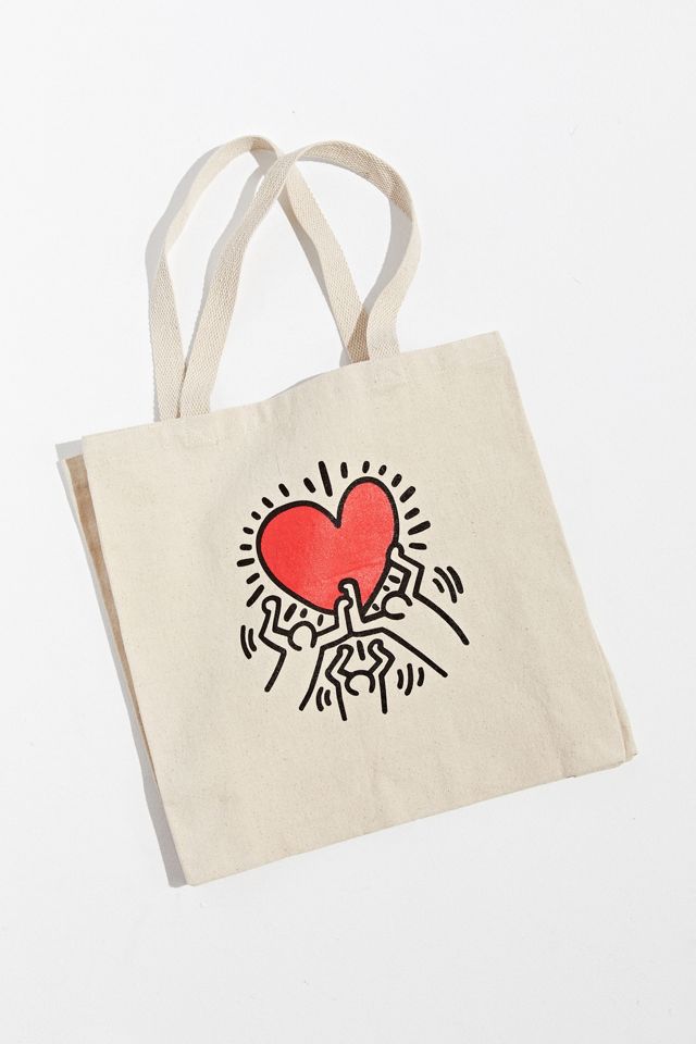 Keith Haring Holding Heart Tote Bag Urban Outfitters
