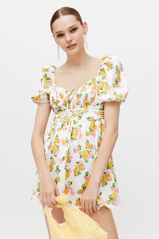 For love and lemons yellow floral dress sale