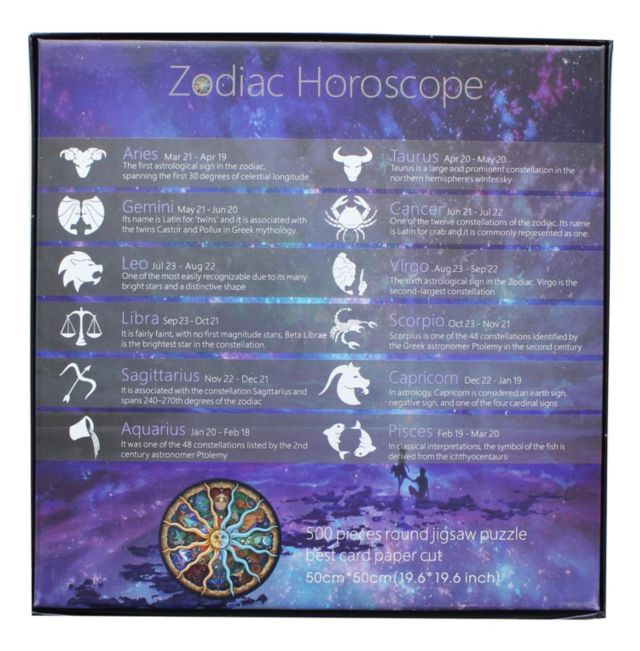 Zodiac Horoscope 500 Piece Round Jigsaw Puzzle #1