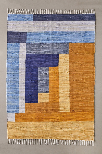 Roland Printed Rag Rug | Urban Outfitters