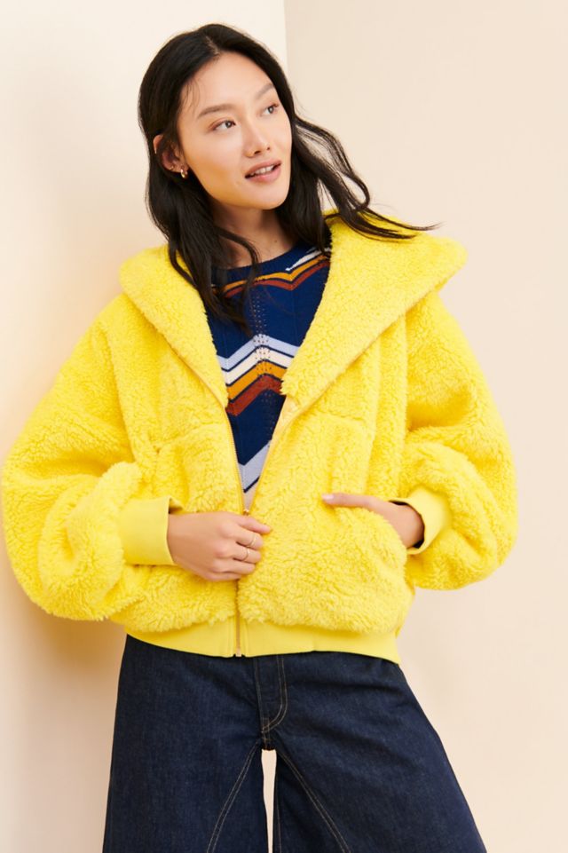 Zip up best sale fluffy jacket