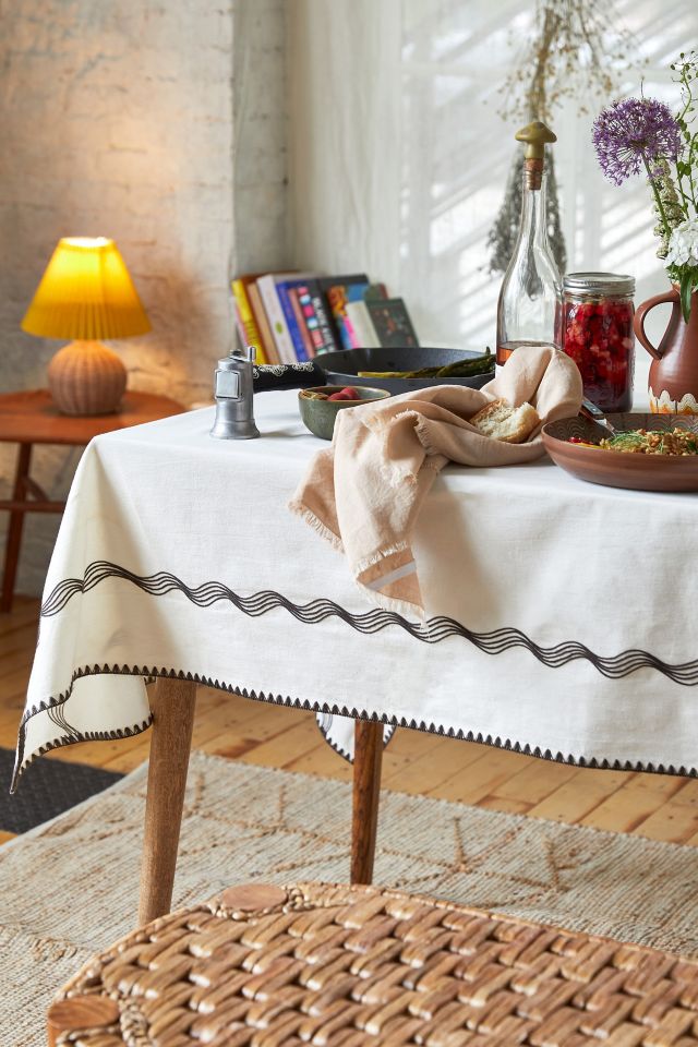 Retro Wave Embroidered Tablecloth #1