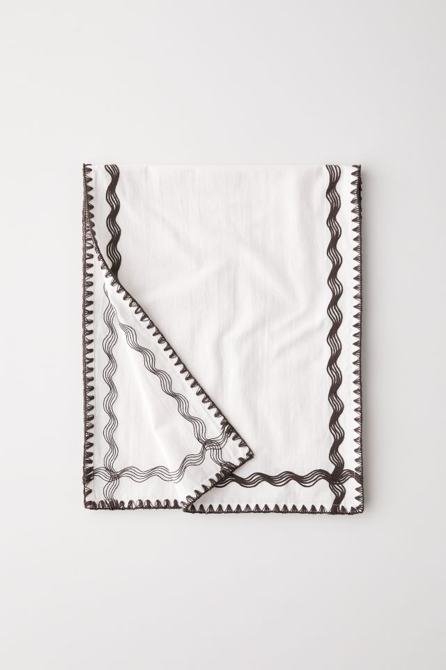 Retro Wave Embroidered Tablecloth #2