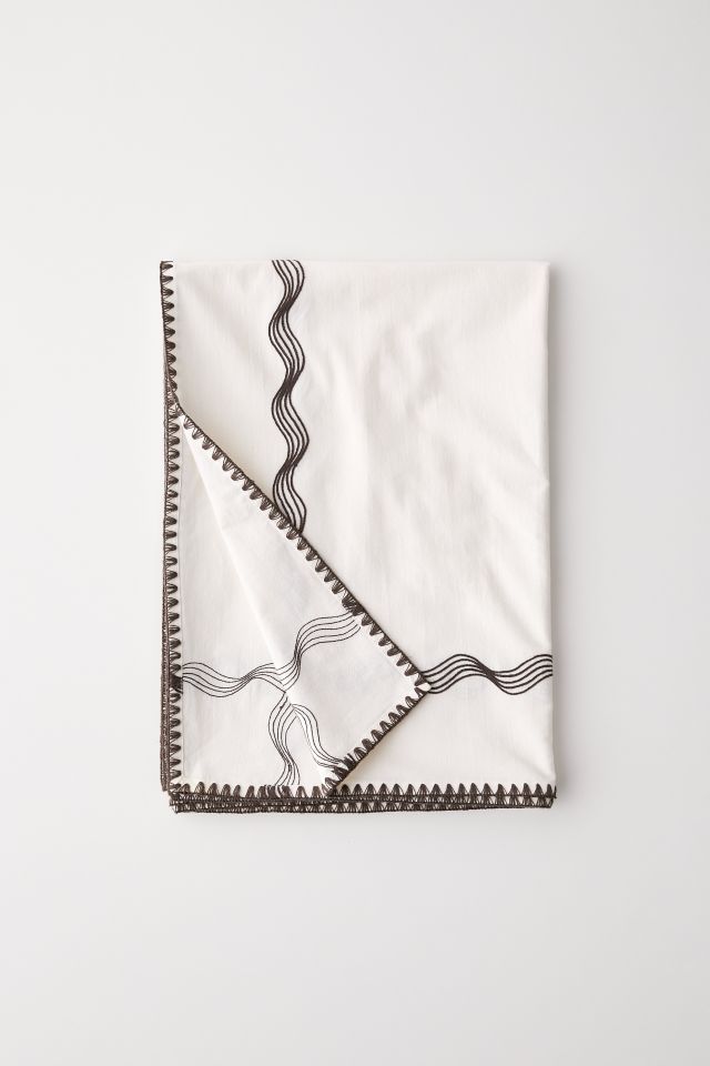 Retro Wave Embroidered Tablecloth #4