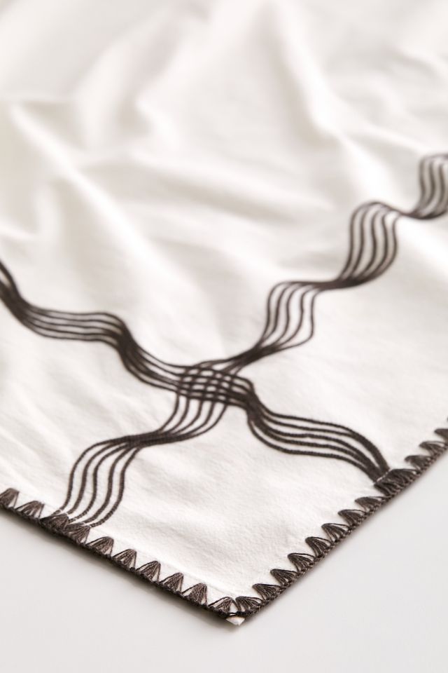 Retro Wave Embroidered Tablecloth #5