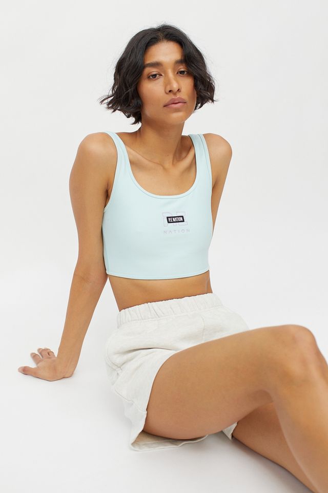 P.E Nation Grand Stand Scoop Neck Sports Bra Urban Outfitters