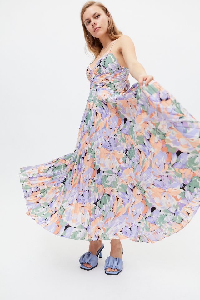 Blythe Floral Plisse Midi Dress – ASTR The Label