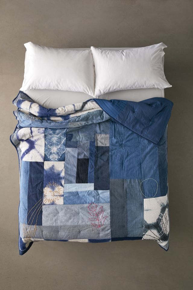 Urban Renewal Embroidered Denim Quilt #1
