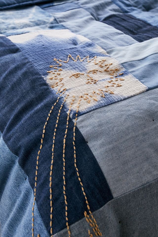 Urban Renewal Embroidered Denim Quilt #4