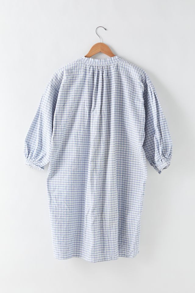 Vintage 1950s Plaid Flannel Nightshirt Dress #1