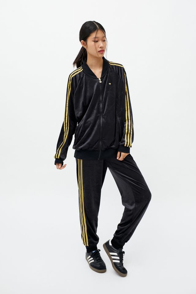 adidas velvet sailor pant black outfit