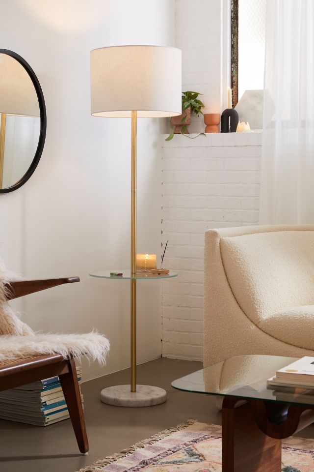 Side table with clearance lamp