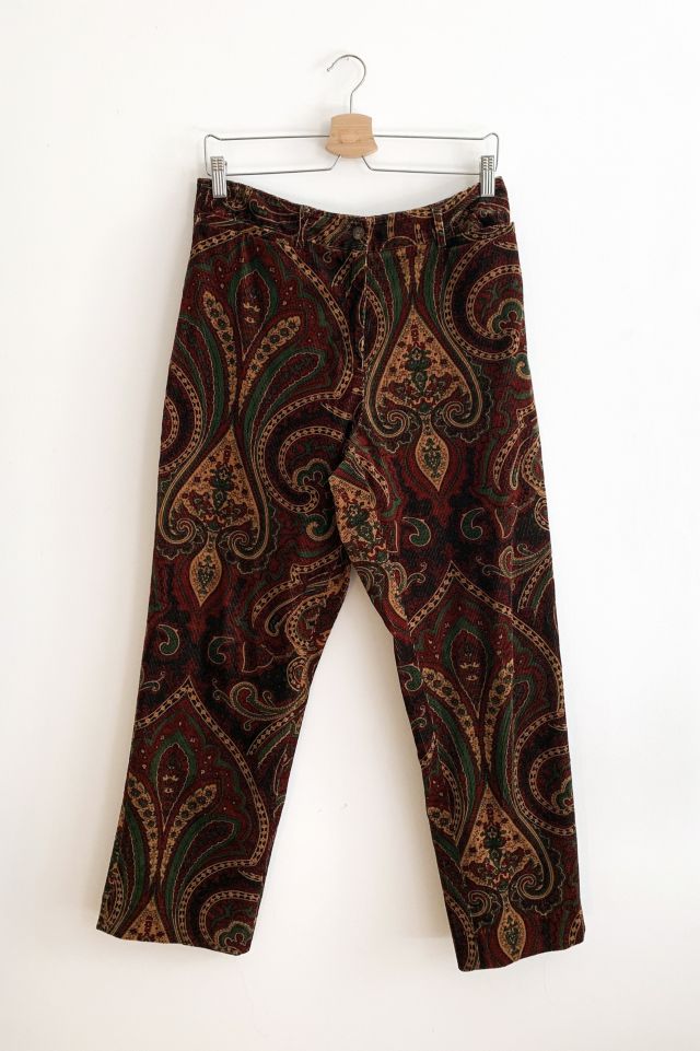 ◆THE MUSEUM VISITOR◆ Corduroy Printed Pants 02456 Vintage Paisley Corduroy Pants | Urban Outfitters