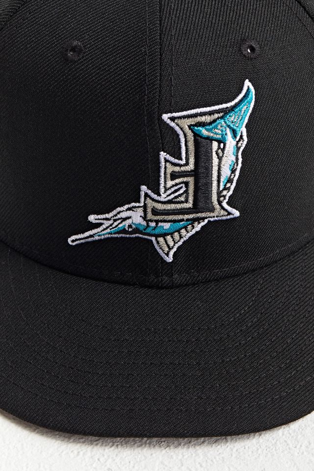 New Era Florida Marlins Upside-Down Logo Fitted Baseball Hat #2