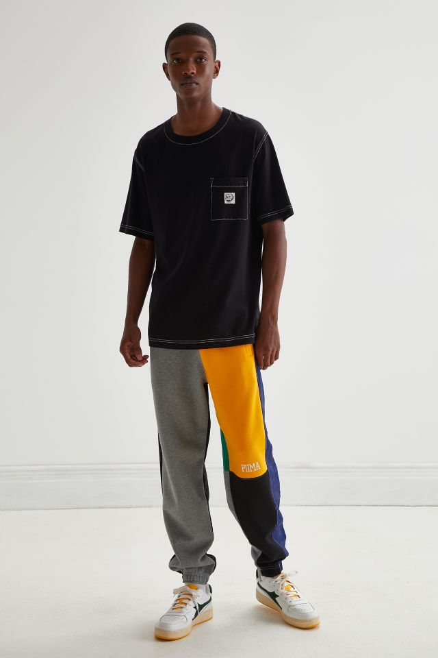 Champion colorblock sweatpants store blue and yellow