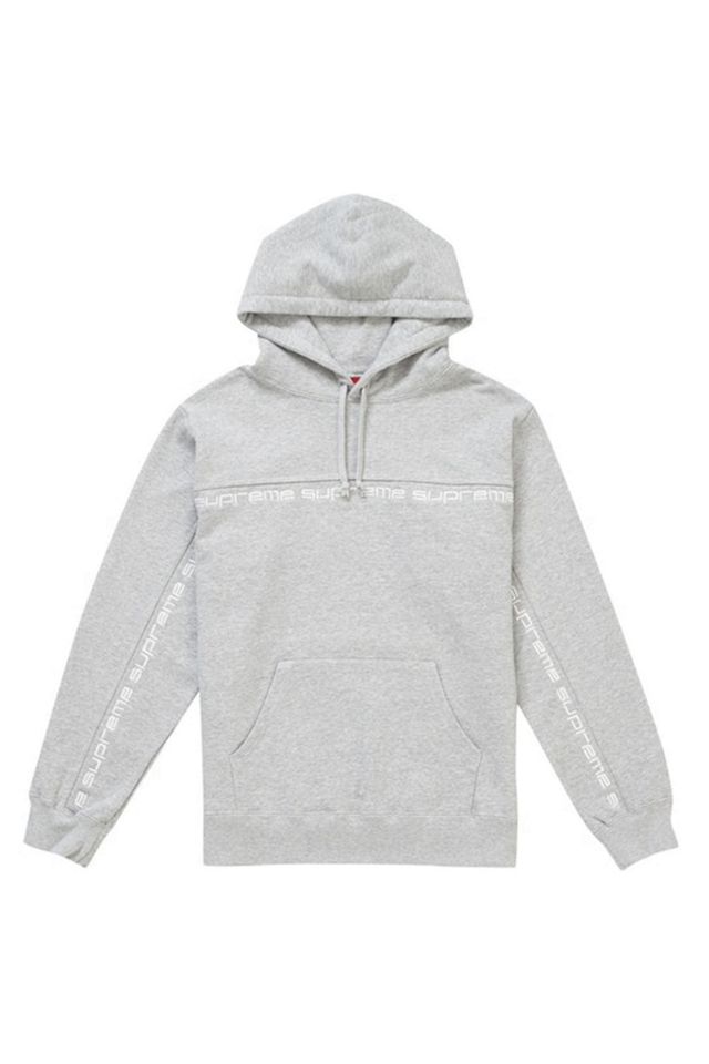 Supreme Text Stripe Hooded Sweatshirt | Urban Outfitters