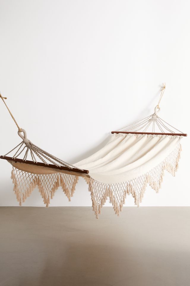 Boho Fringed Outdoor Hammock #1