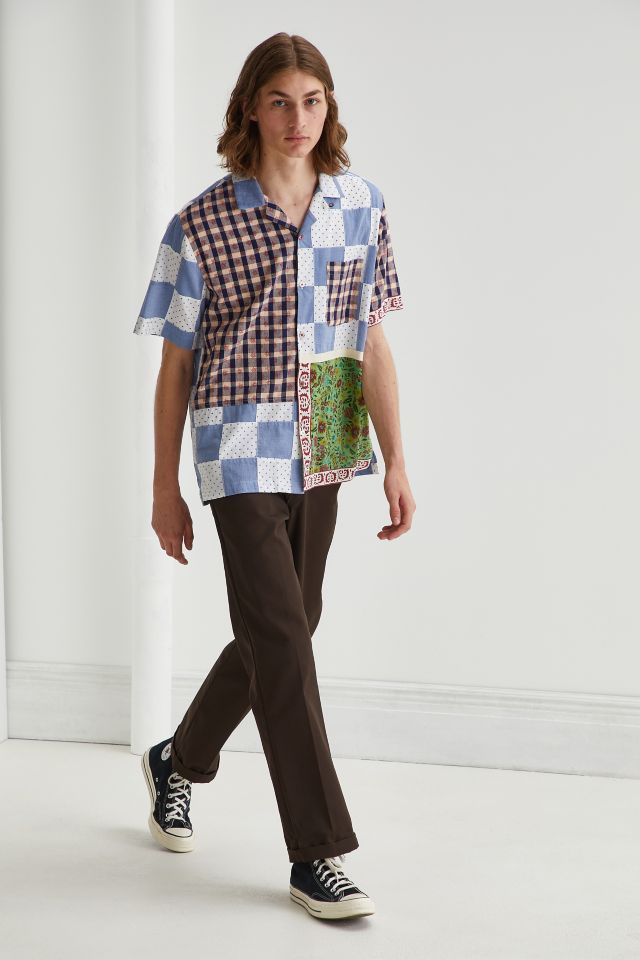 Urban Renewal Remnants Upcycled Spliced Patchwork Shirt #2