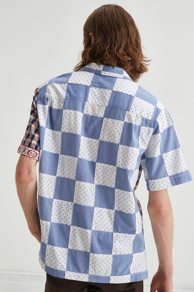 Urban Renewal Remnants Upcycled Spliced Patchwork Shirt #4
