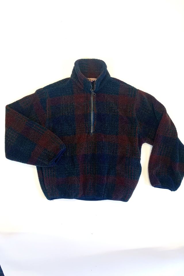 Plaid fleece cheap quarter zip