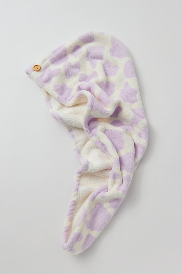 Urban Outfitters Spa Day Quick-dry Microfiber Hair Towel In Purple Cow