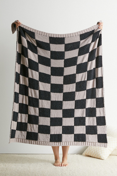 Stargazer Checkerboard Knit Throw Blanket