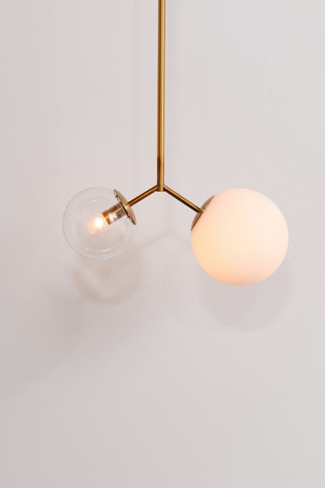 Elegant Duo-Globe Frosted and Clear Glass Pendant Light