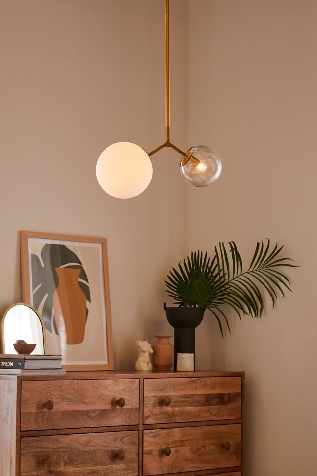 Elegant Duo-Globe Frosted and Clear Glass Pendant Light