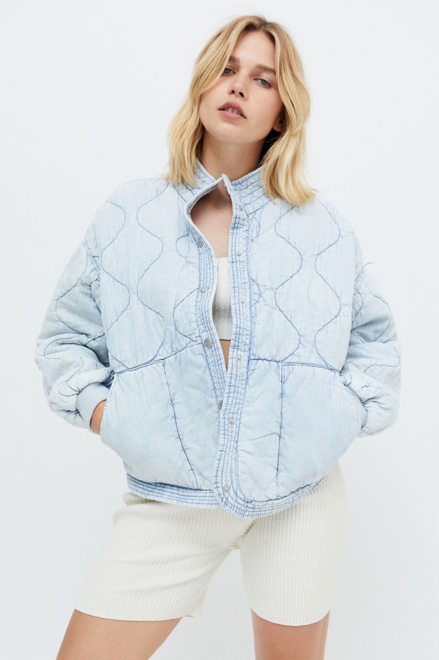 BLANKNYC Quilted Snap-Front Jacket – Sun Bleached | Urban Outfitters