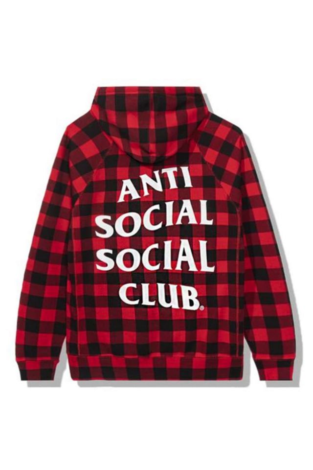 Anti Social Social Club Crossed Out Hoodie Checkered Red Urban Outfitters