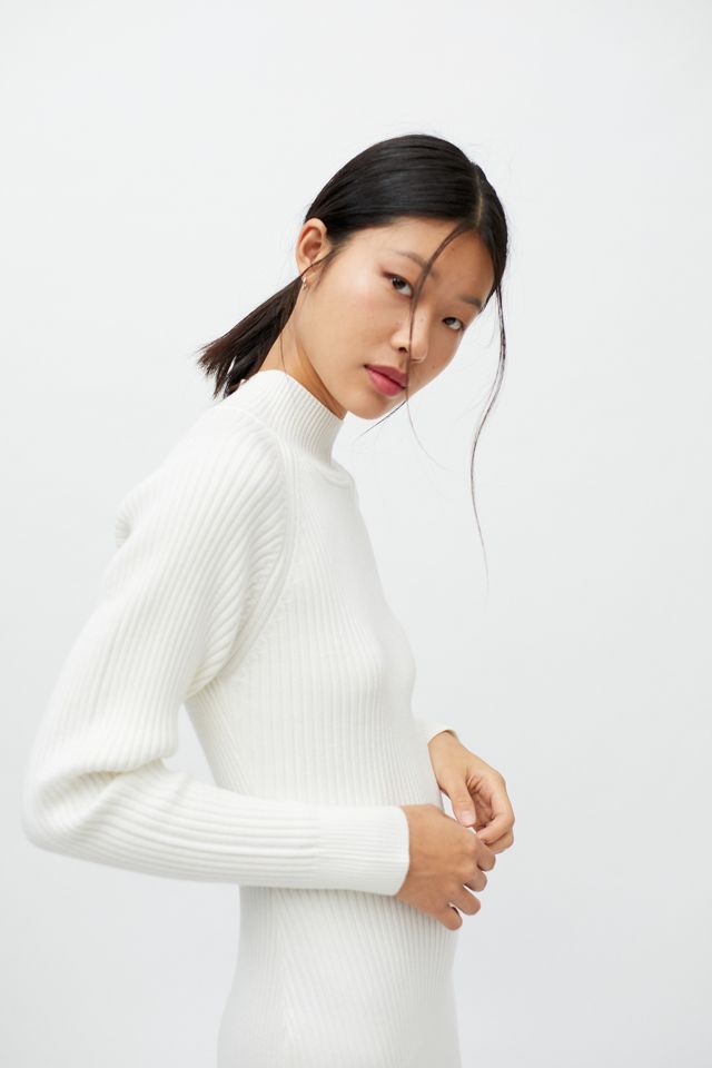 Bardot Ribbed Knit Mock Neck Dress #1