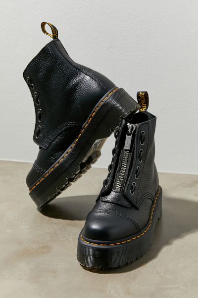 Sinclair Milled Nappa Leather Platform Boots in Black