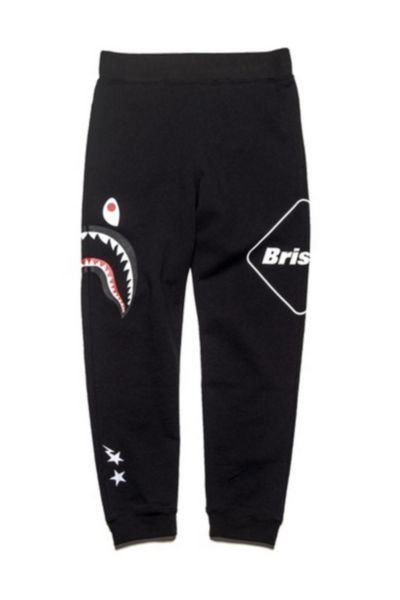 BAPE X F.C.R.B. Shark Sweatpants Black | Urban Outfitters