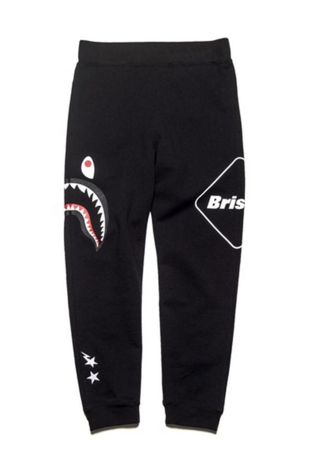 BAPE X F.C.R.B. Shark Sweatpants Black